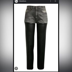R13 combo chap denim and leather skinny jean